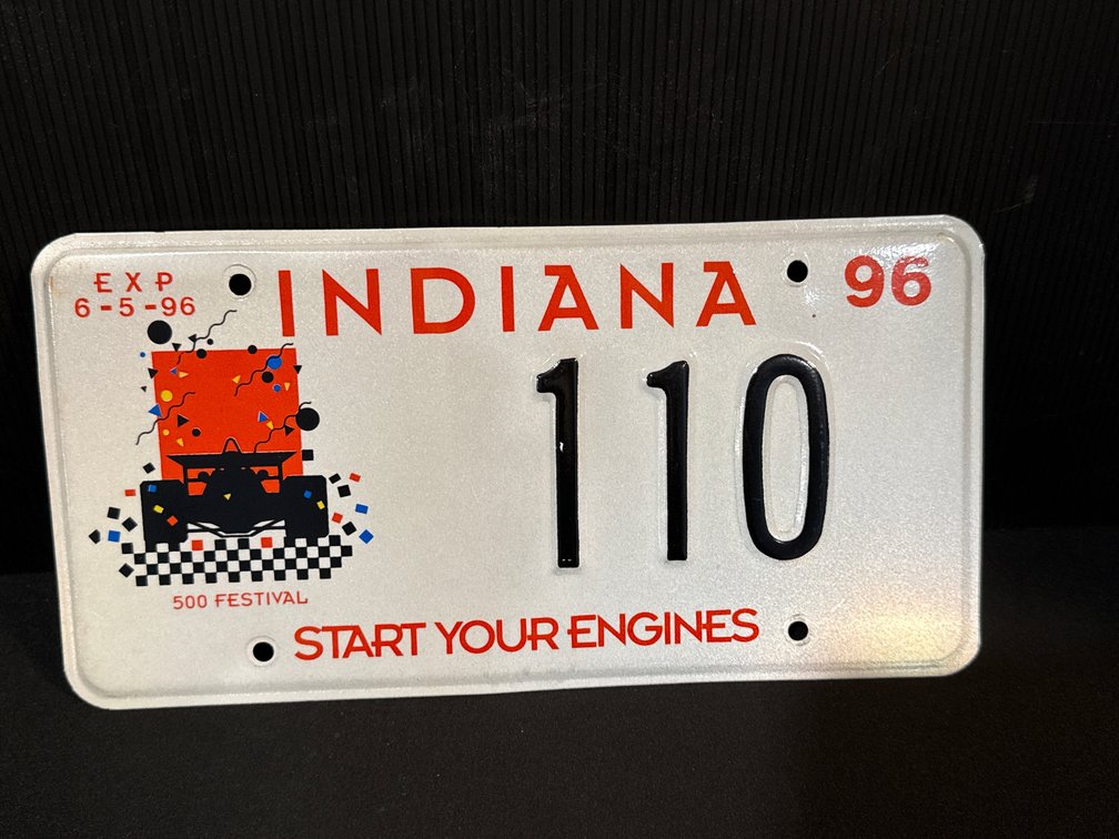Indiana 1996 500 Festival Embossed Metal License Plate