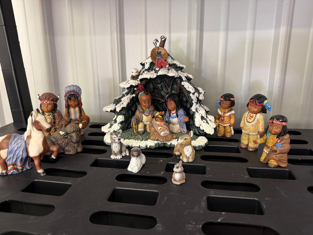 Native American Themed Resin Nativity Figurine Set