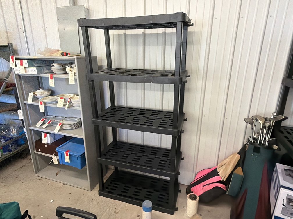 Black Five-Tier Ventilated Plastic Shelving Unit