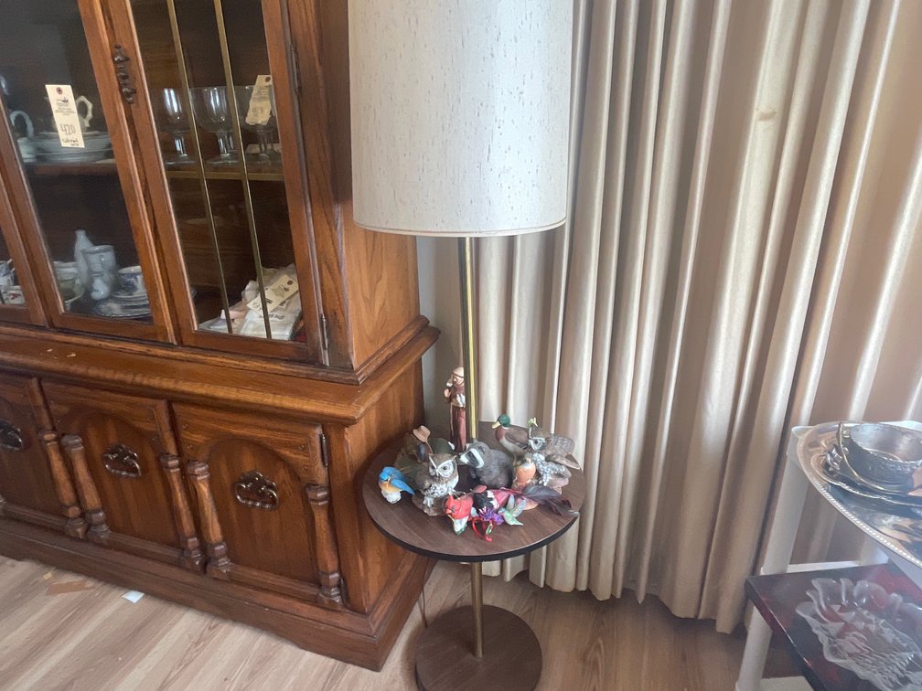 Floor Lamp with Integrated Round Table Shelf