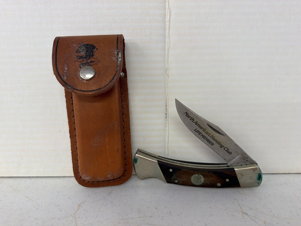Camillus 886 Lockback Folding Knife with Leather Sheath