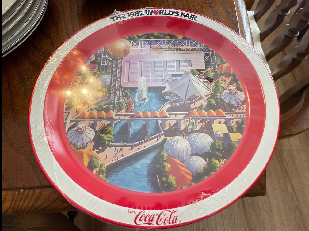 Coca-Cola 1982 World's Fair Commemorative Metal Tray