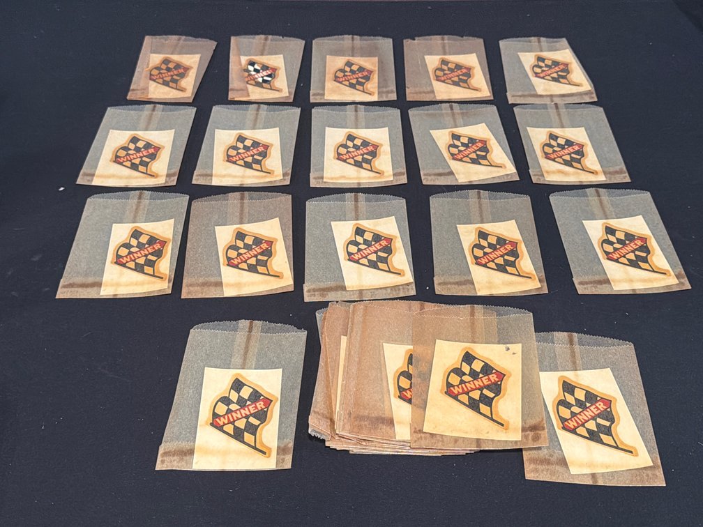 37 Checkered Flag WINNER Decals in Glassine Envelopes