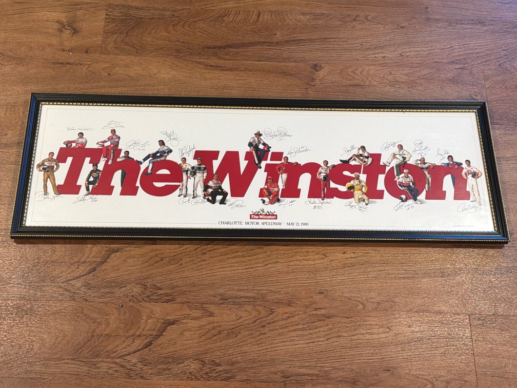 The Winston 1989 Charlotte Motor Speedway Framed Signed Poster
