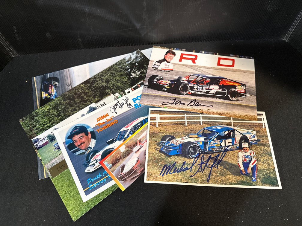 Autographed Modified Stock Car Racing Photos and Hero Cards