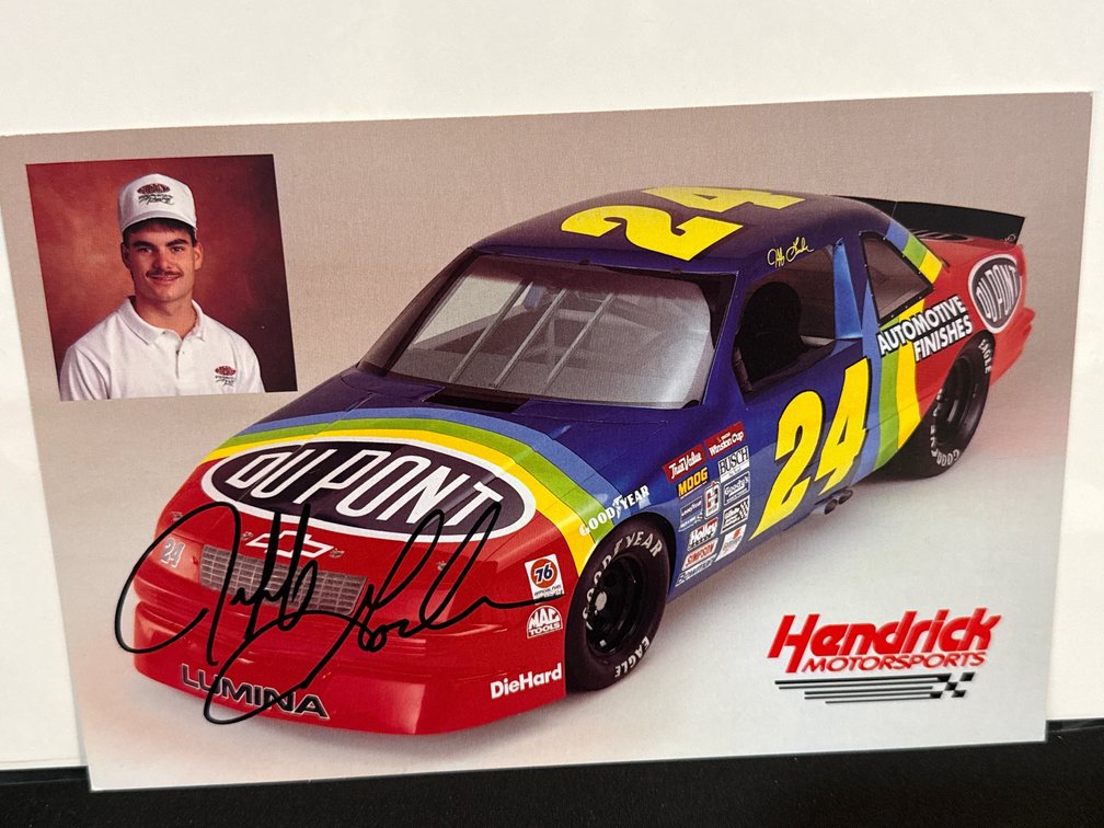 Autographed Jeff Gordon DuPont Chevrolet Lumina Promotional Card