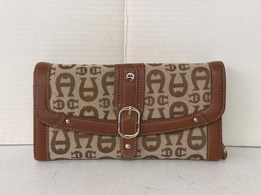 Monogram Jacquard and Leather Accordion Organizer Wallet