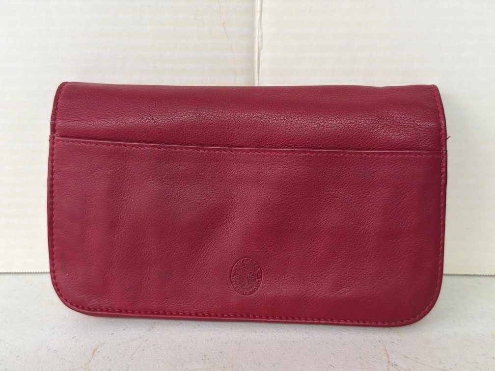 Levenger Red Full Grain Leather Clutch Wallet