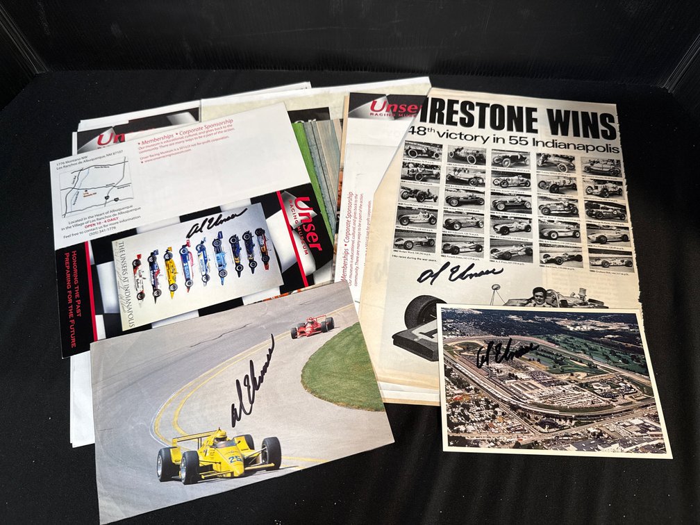 Al Unser Signed Racing Photographs, Prints, and Ephemera