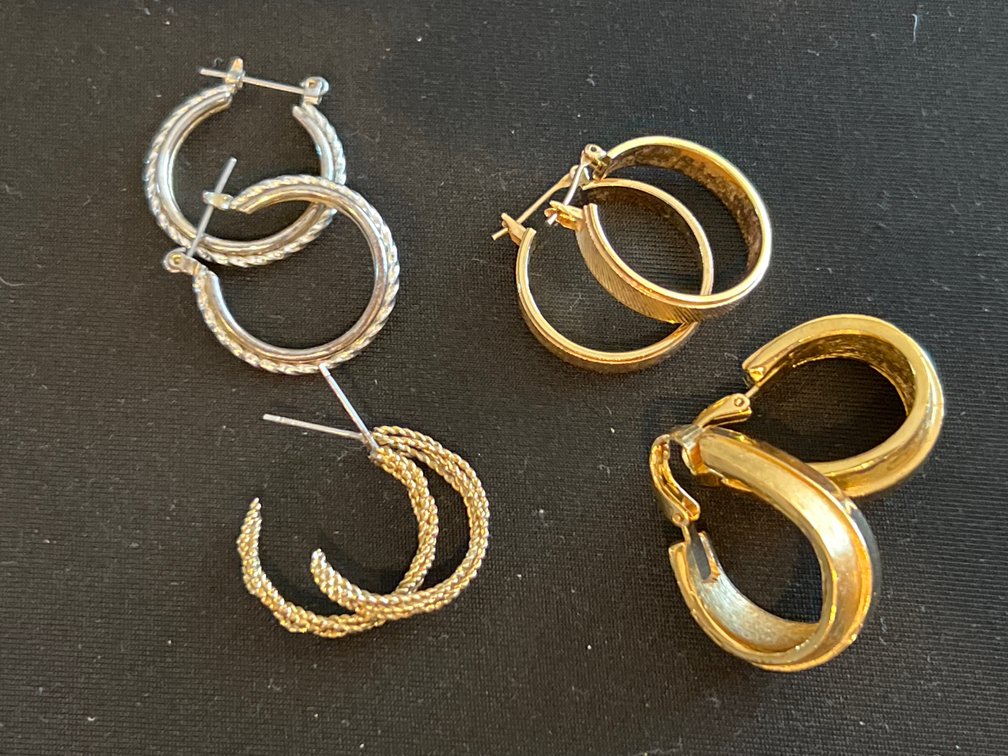 Gold-Tone and Silver-Tone Hoop Earrings