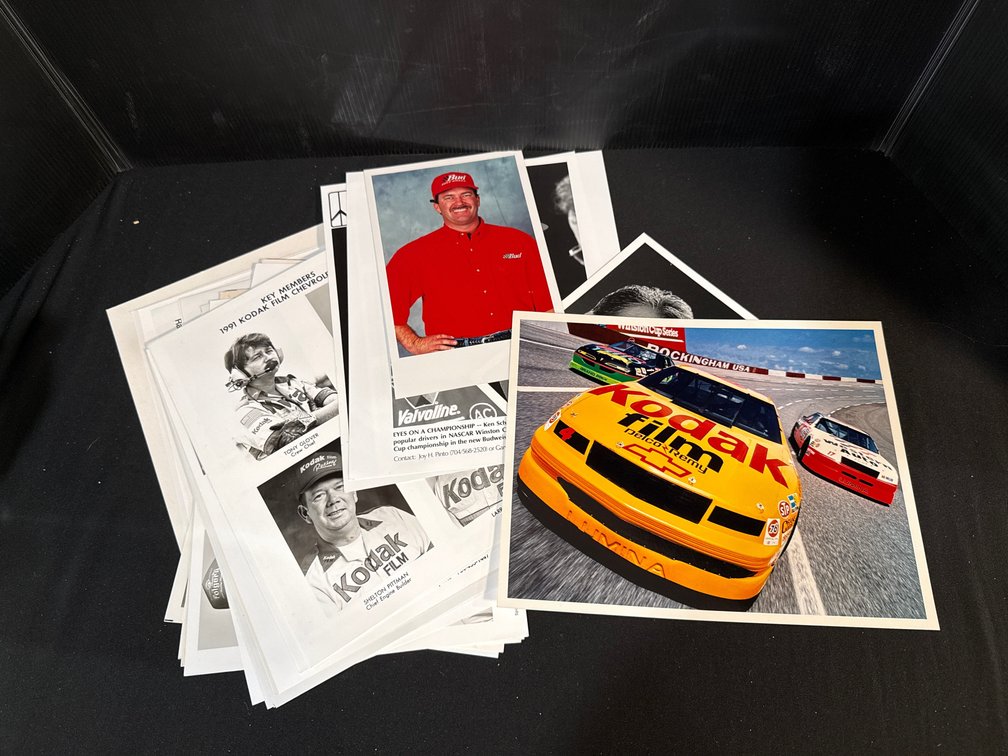 NASCAR Promotional Press Photos, Publicity Sheets, and Sticker