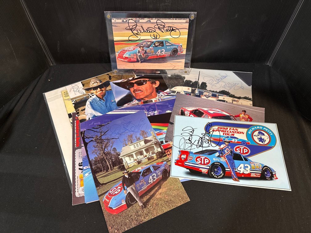 Richard Petty Autographed Photographs, Cards, and Prints