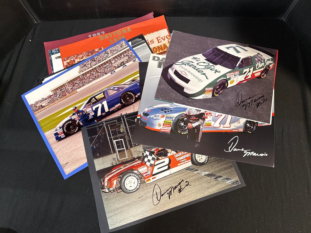 Dave Marcis Signed NASCAR Racing Photos and Hero Cards