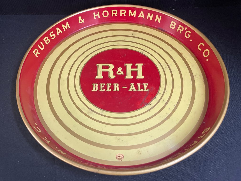 Rubsam & Horrmann Br'g. Co. R&H Beer Metal Serving Tray