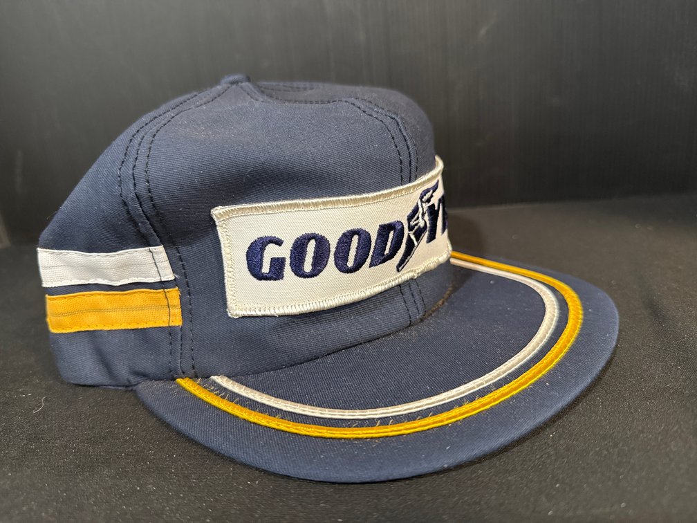 Goodyear Embroidered Patch Navy Blue Snapback Cap