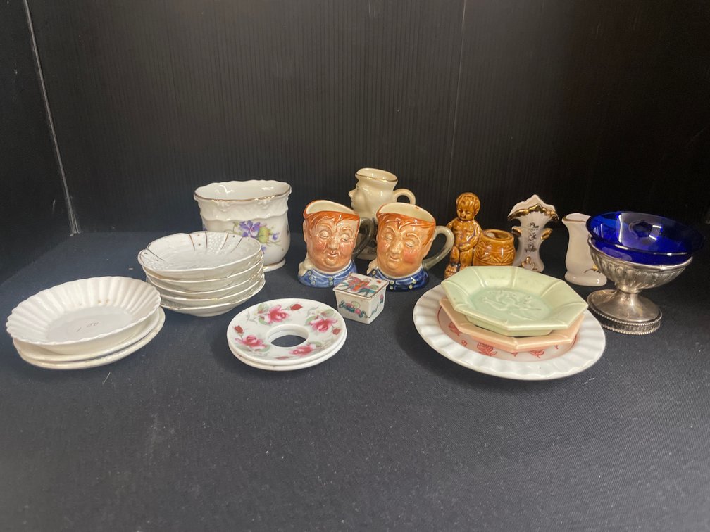 Miniature Ceramics, Butter Pats, and Character Jugs