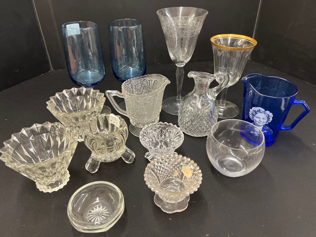 Shirley Temple Glass Pitcher, Stemware, and Tableware