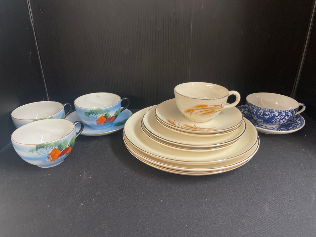 Ceramic Teacups, Saucers, Plates, and Platters