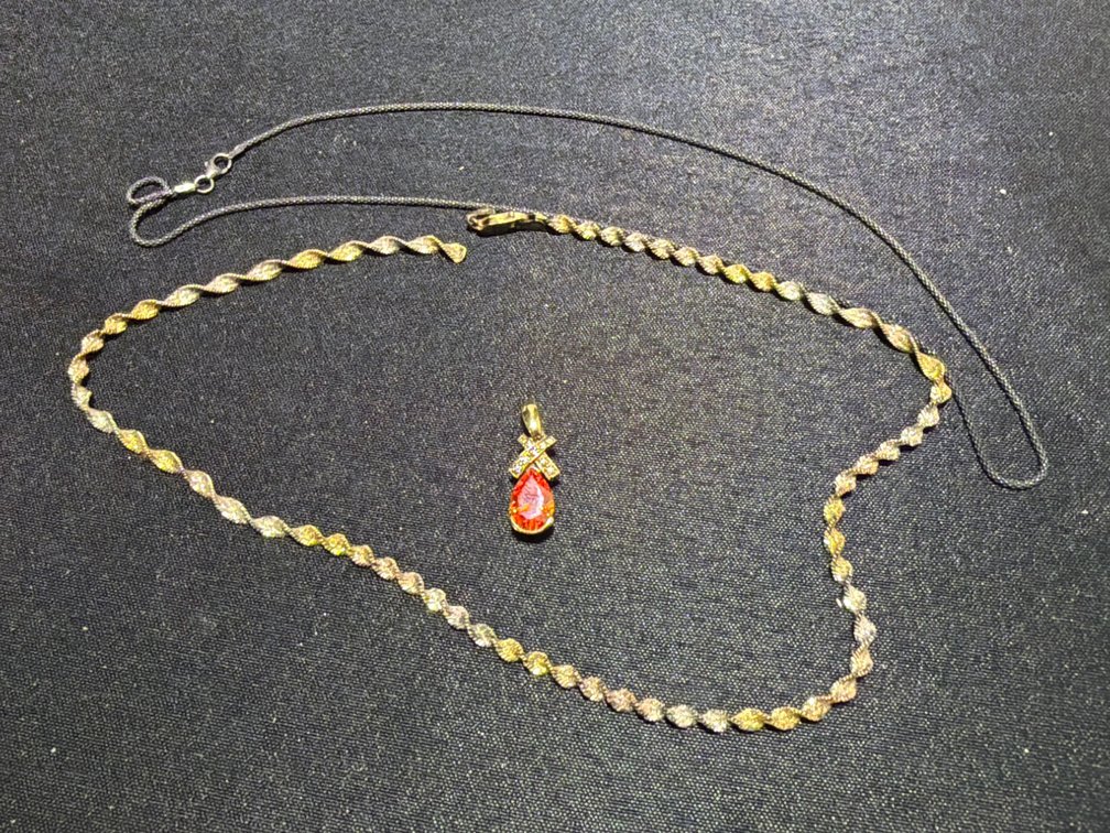 Sterling Silver Chain Necklaces and Gemstone Pendant