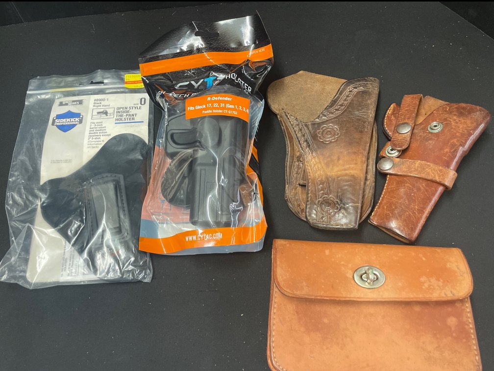 Pistol Holsters and Leather Belt Pouch