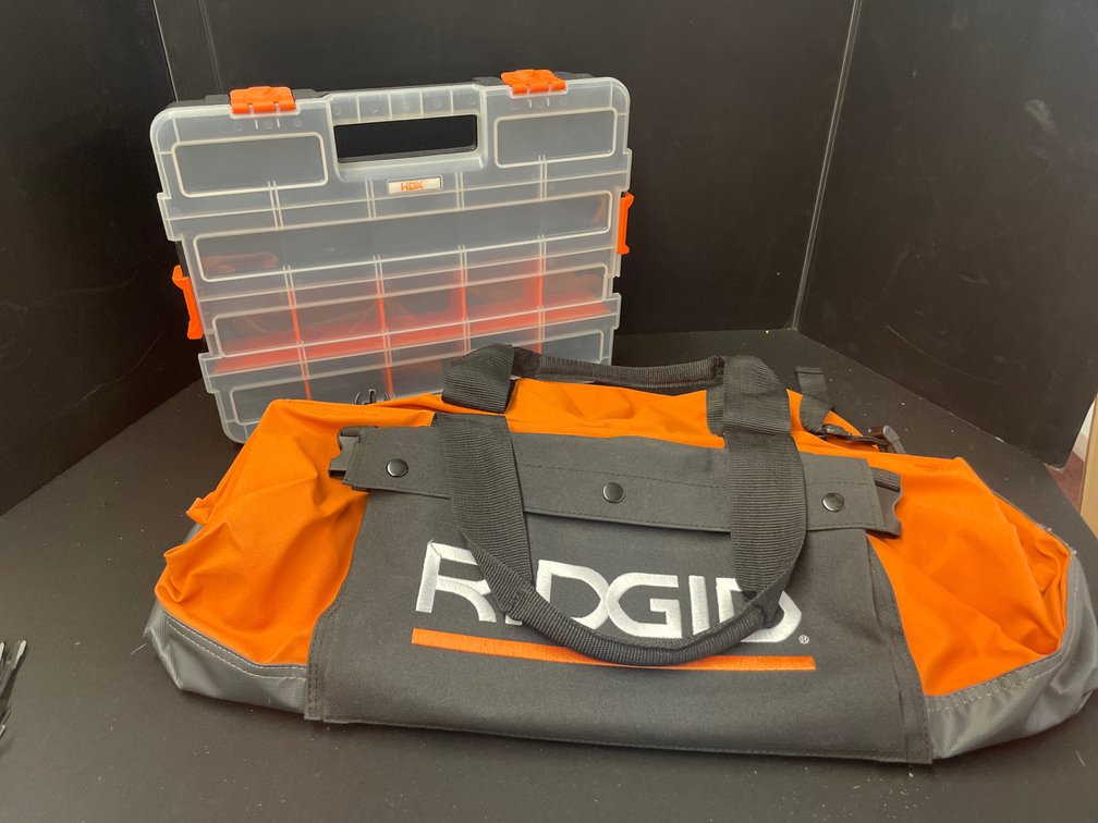 Canvas Tool Bag and Plastic Compartment Organizer Case