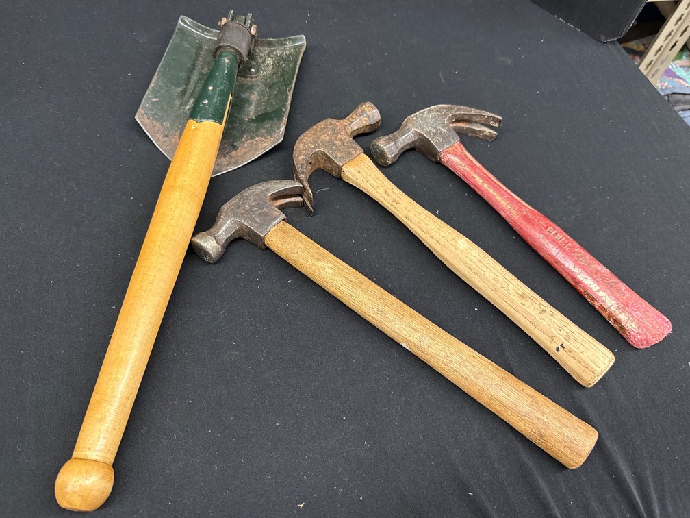 Entrenching Shovel and Claw Hammers