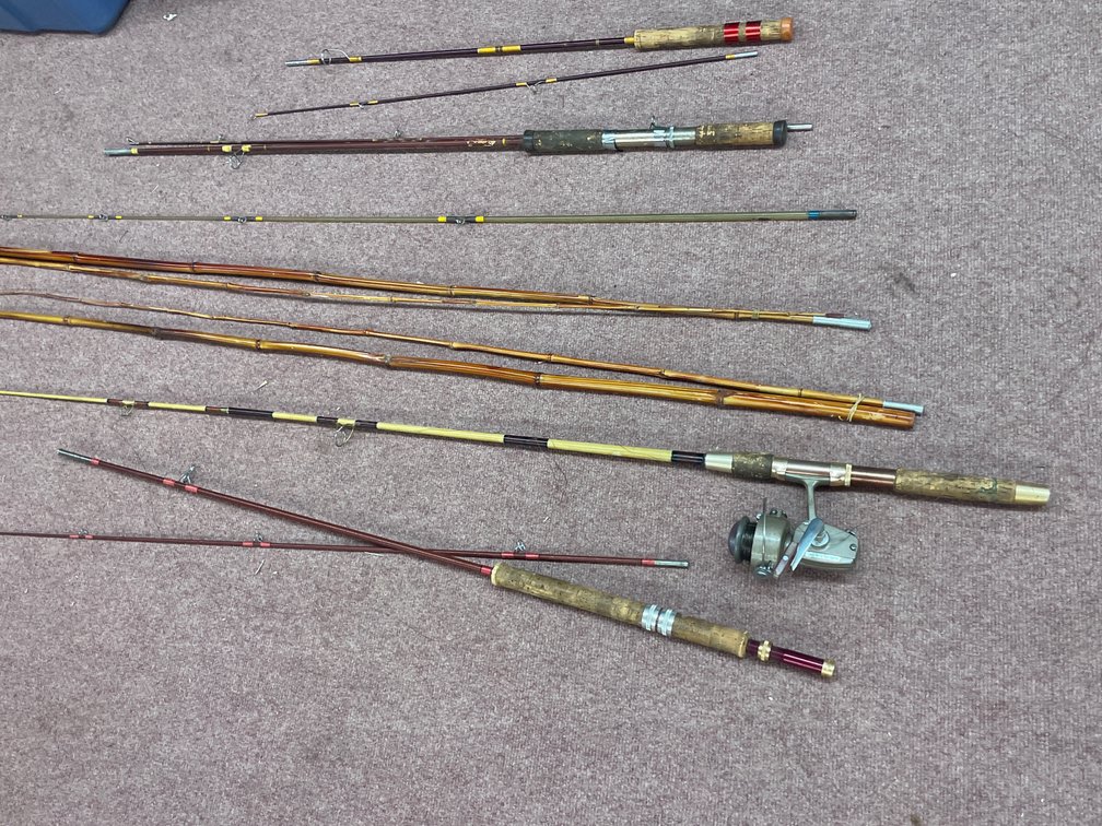Fishing Rods, Rod Sections, and Spinning Reel