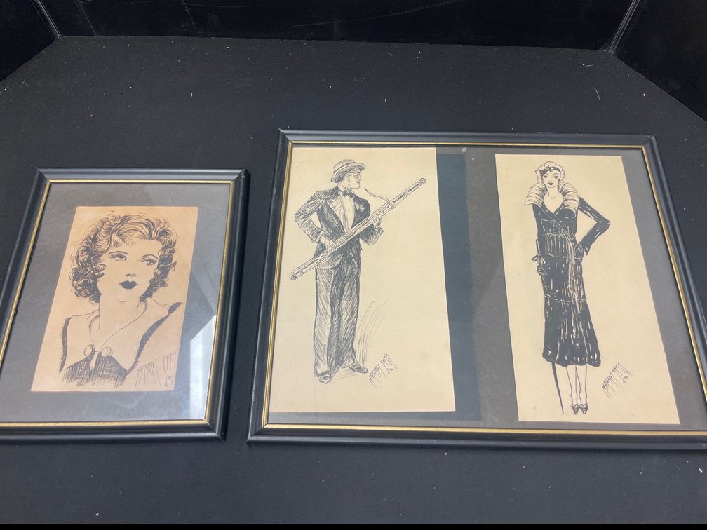 Margaret Smith Framed Ink Illustrations