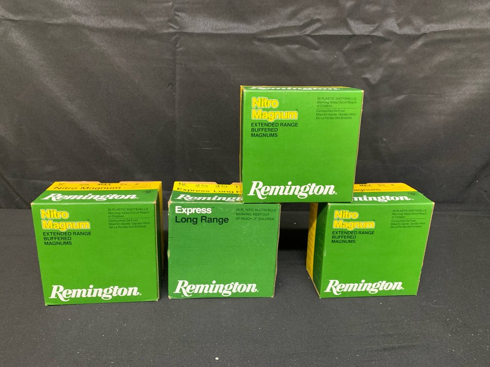 Remington 12 Gauge Nitro Magnum and Express Ammunition Boxes