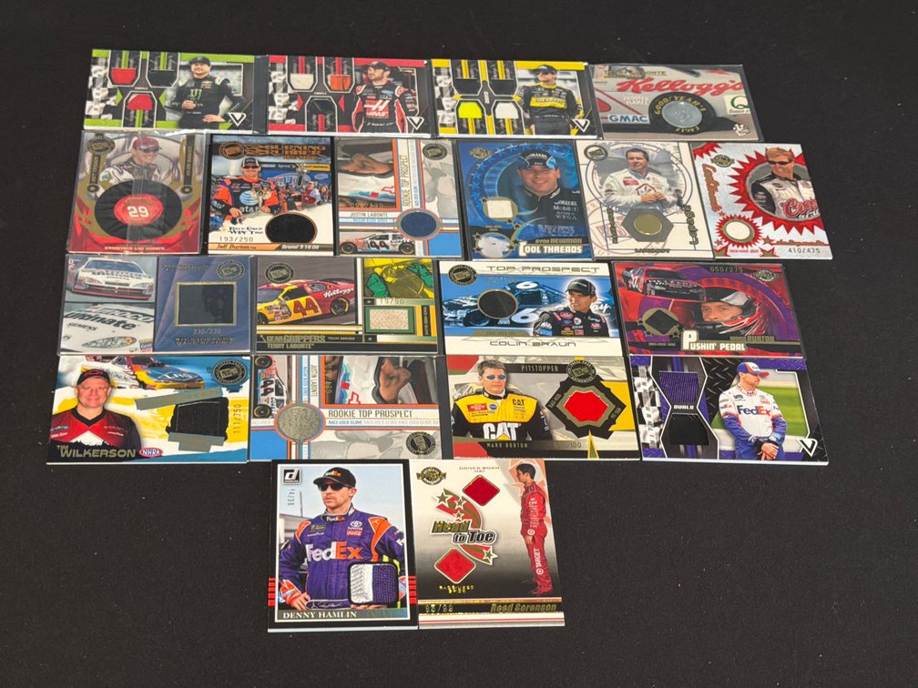 NASCAR and NHRA Memorabilia Relic Trading Cards