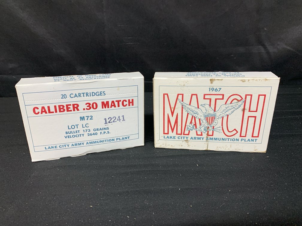 Lake City Army Ammunition Plant Caliber .30 Match Cartridge Boxes