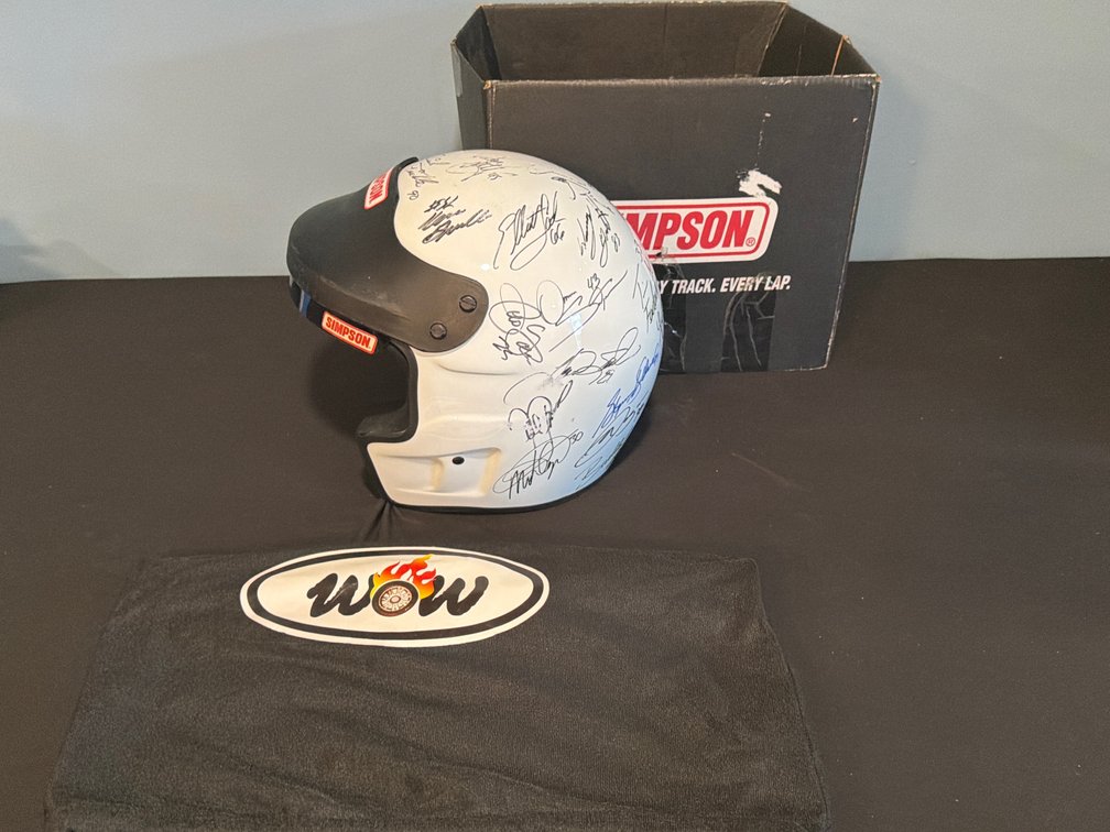 Busch Grand National Racing Helmet Signed by Adam Petty, Dick Trickle, and More