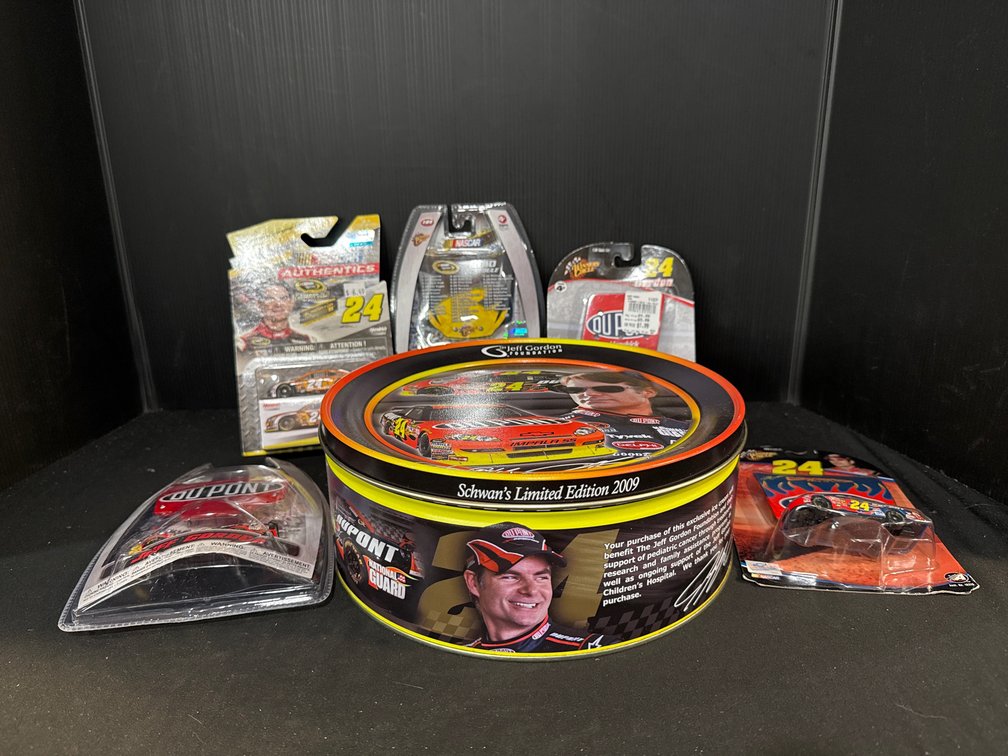 Jeff Gordon No. 24 Die-Cast Cars and Collectible Tin