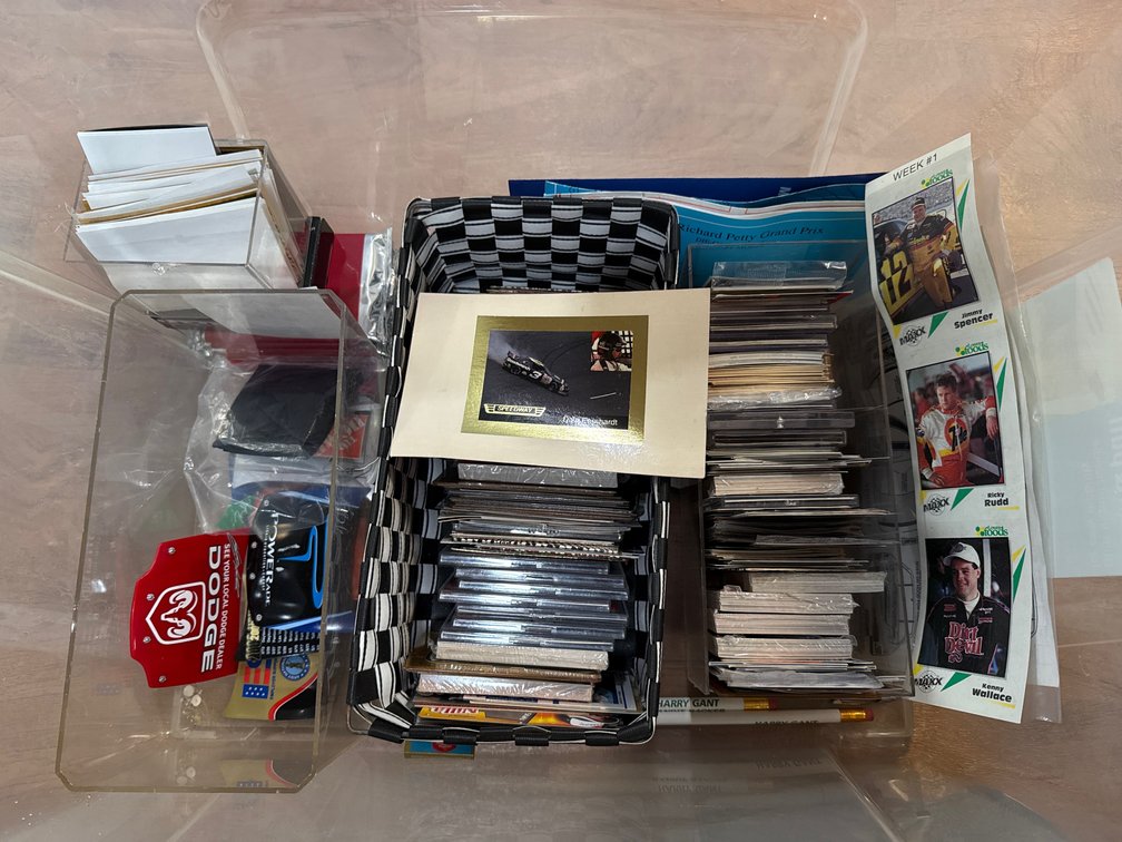 NASCAR Trading Cards, Miniature Car Hoods, and Collectibles