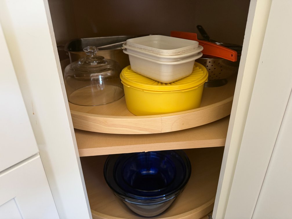 Cobalt Blue Glass Mixing Bowls, Roasting Pan, and Kitchenware