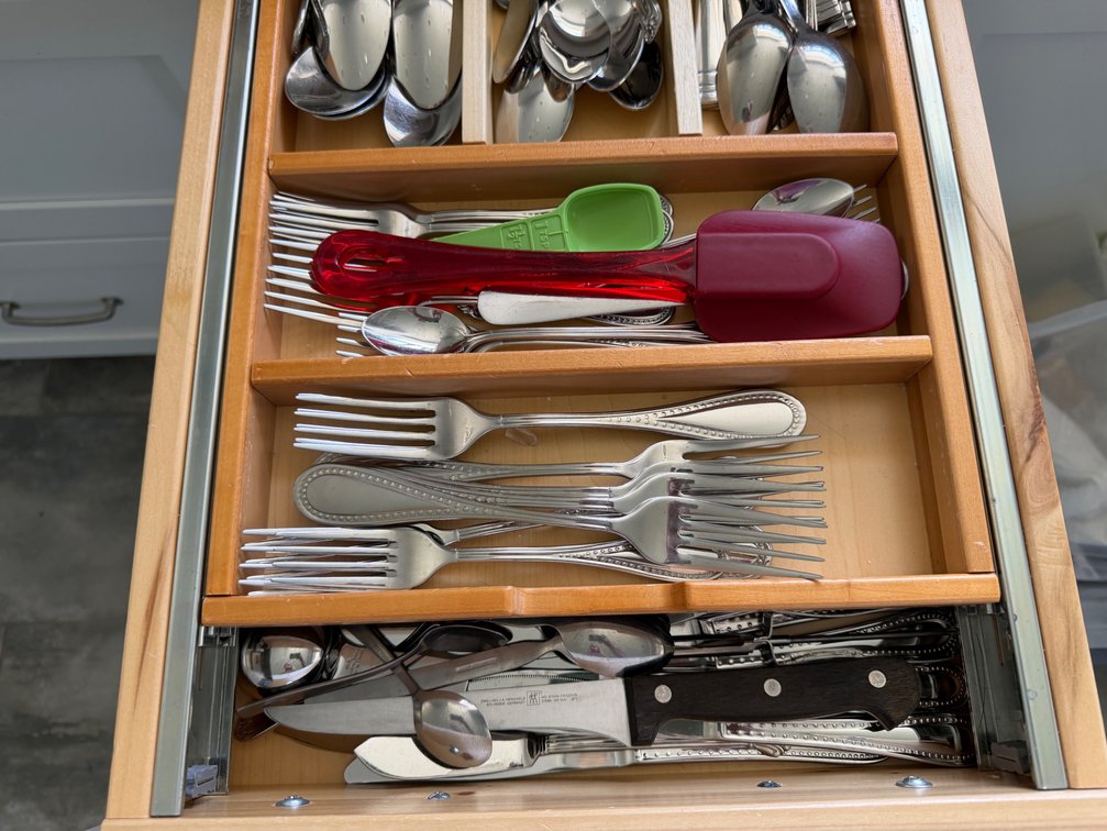 Stainless Steel Flatware, Kitchen Utensils, and Drawer Organizer