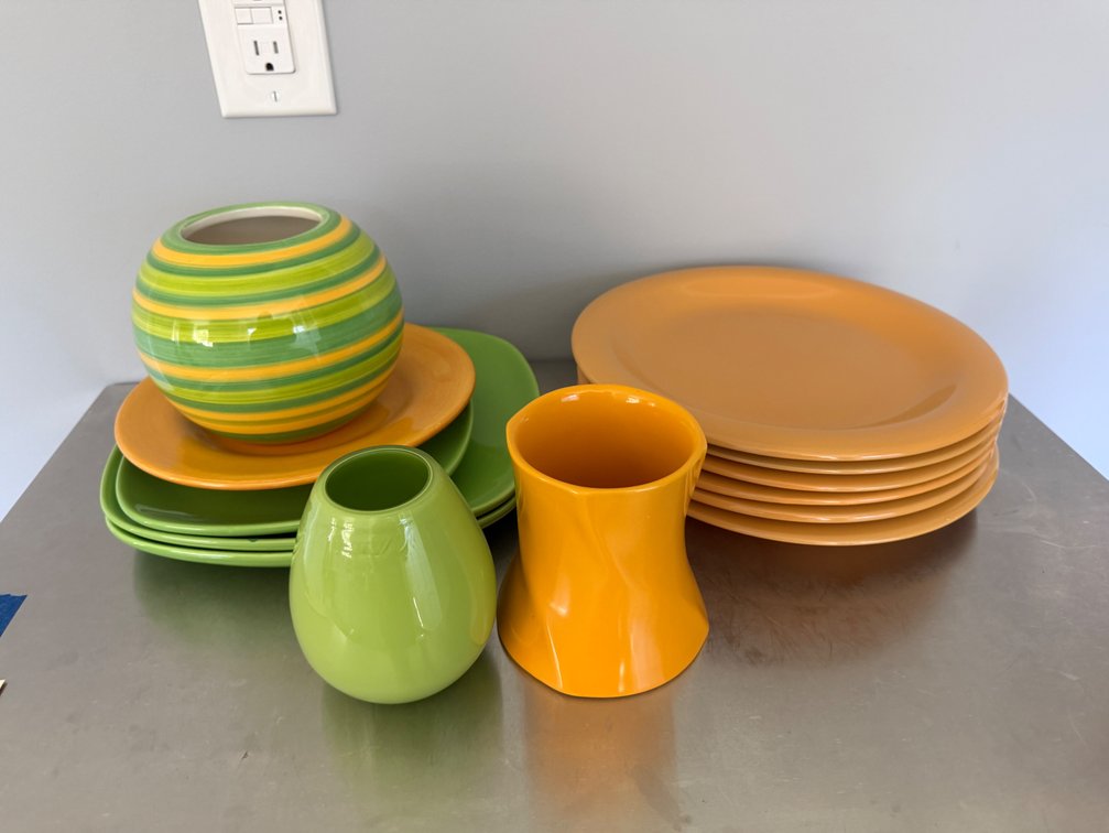 Glazed Ceramic Plates, Bowls, and Decorative Vessels