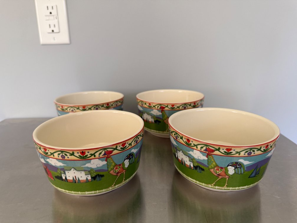 Jim Shore Certified International Barnyard Ceramic Bowls