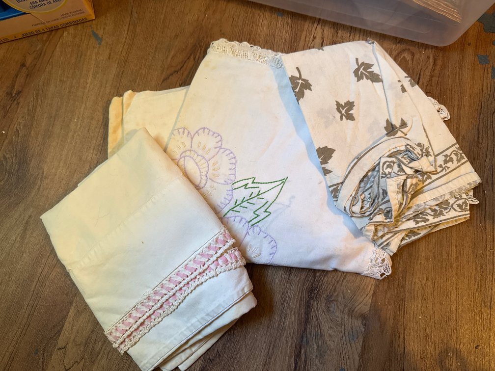 Embroidered Linens, Cased Photographs, and More