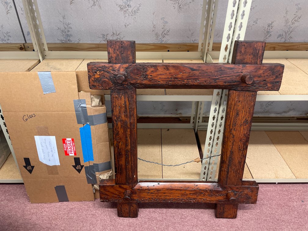 Rustic Pegged Timber Frame with Glass Pane