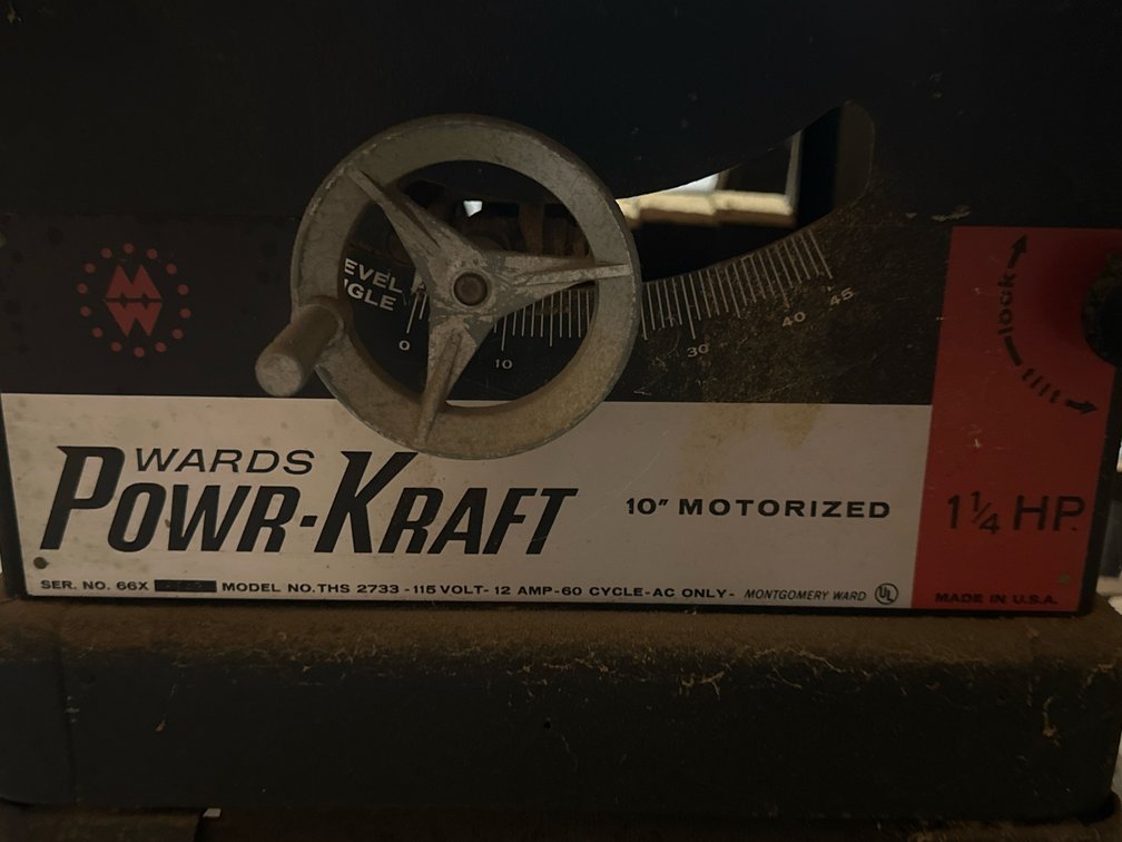 Wards Powr-Kraft THS 2733 10" Motorized Table Saw