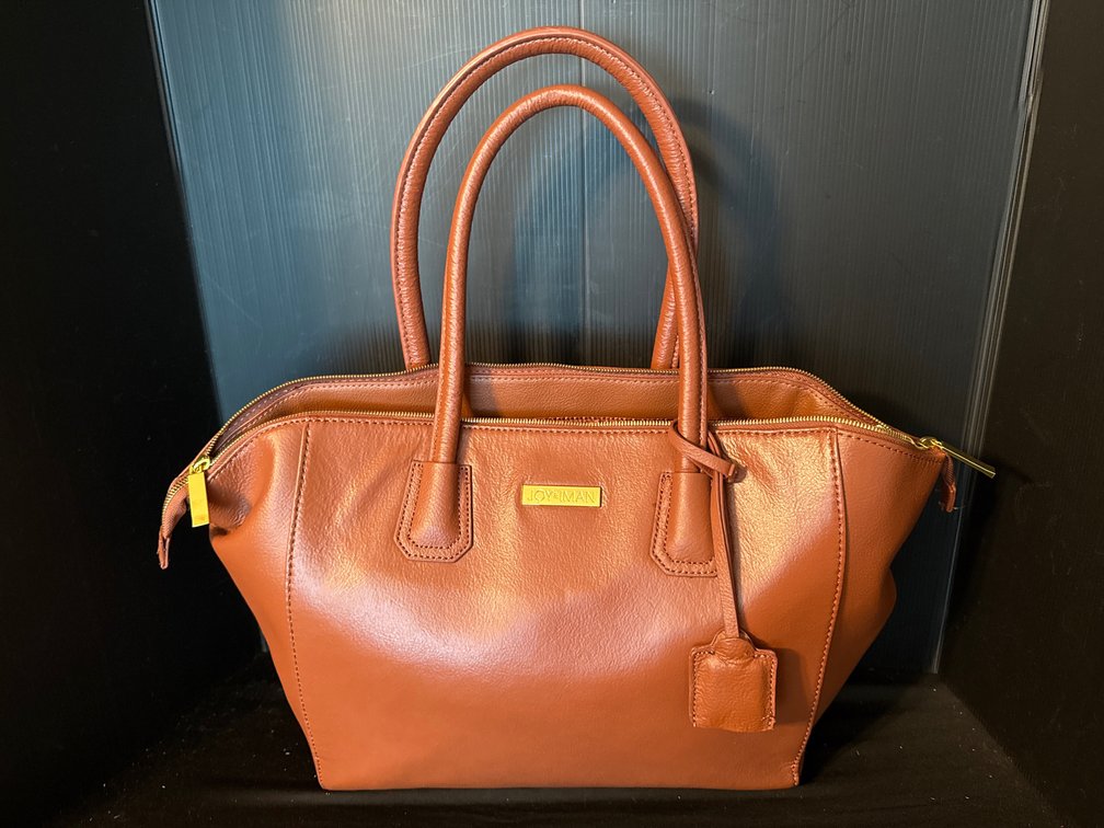 JOY & IMAN Cognac Brown Satchel Handbag