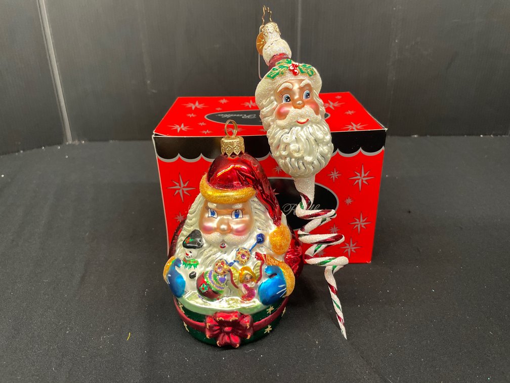 Christopher Radko Blown Glass Santa Ornaments