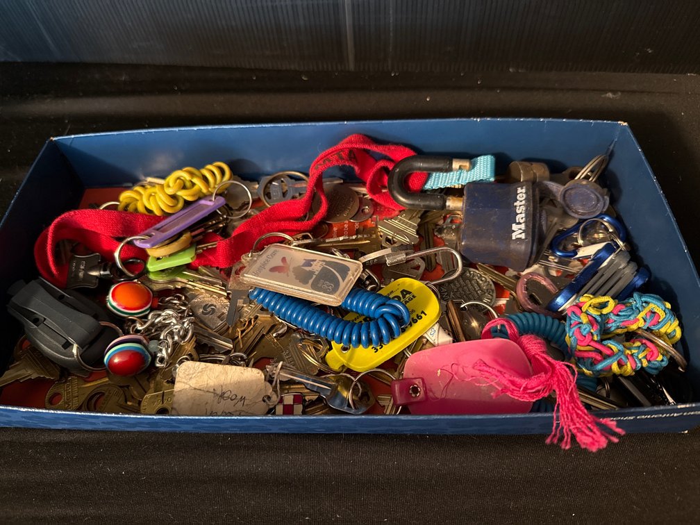 Keys, Keychains, Padlock, Hex Wrench Multitool, and More