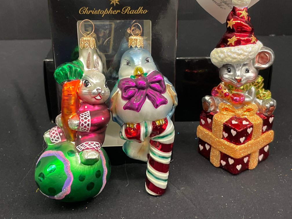 Christopher Radko Blown Glass Christmas Ornaments