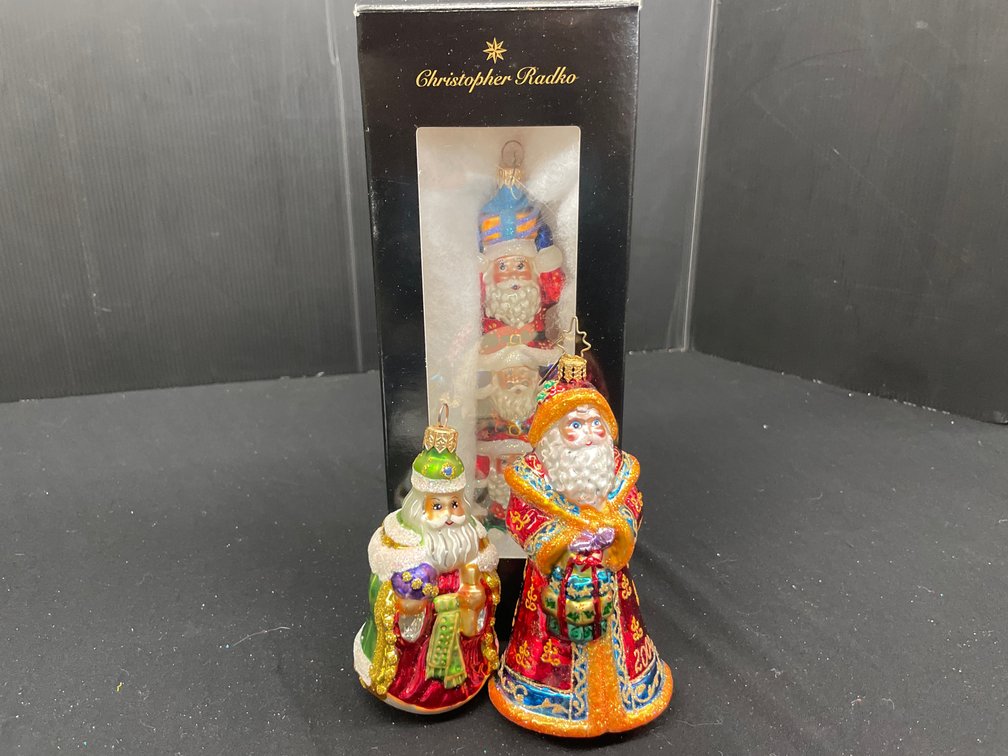 Christopher Radko Blown Glass Santa Claus Ornaments