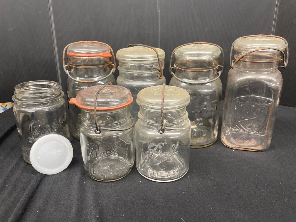 Clear Glass Canning Jars with Wire Bail Closures