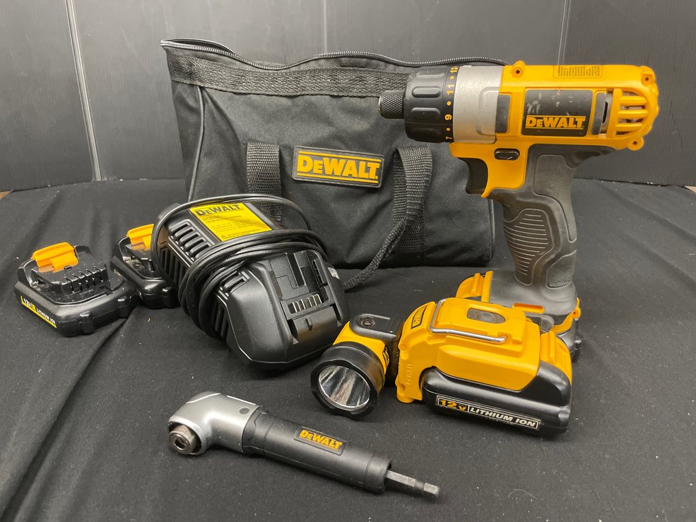 Cordless Screwdriver, Worklight, Charger, and Accessories