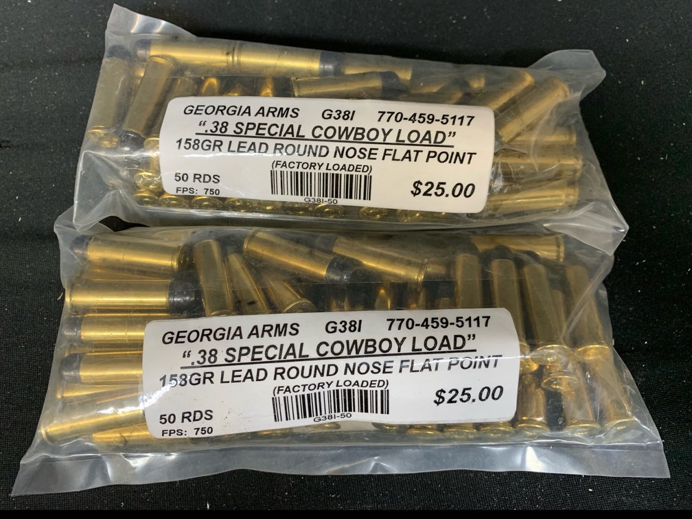 Georgia Arms .38 Special Cowboy Load Ammunition, 100 Rounds
