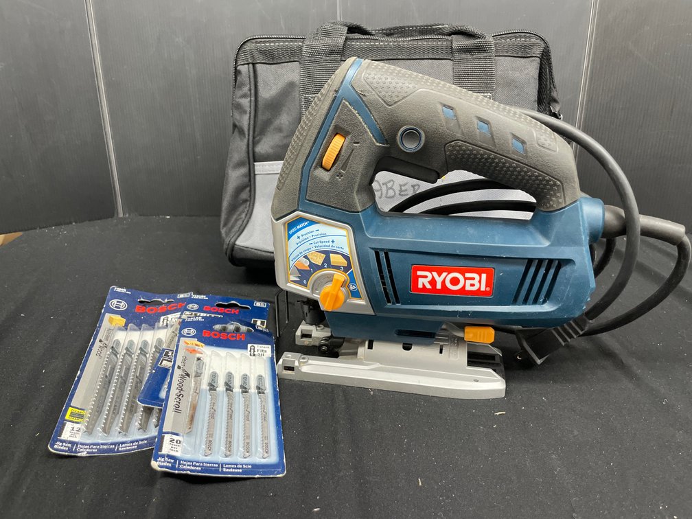 Corded Jigsaw with Tool Bag and Jigsaw Blades